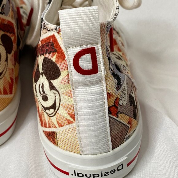 Disney Mickey Mouse Desigual High Top Sneakers SZ 41 / 10 - Picture 13 of 14